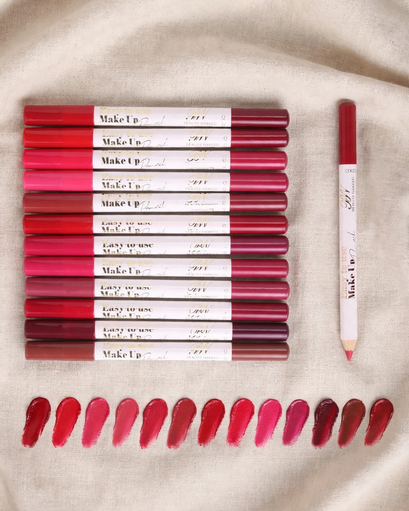 Beauty Naked Easy-to-use Lip Pencil 12 Pcs Set
