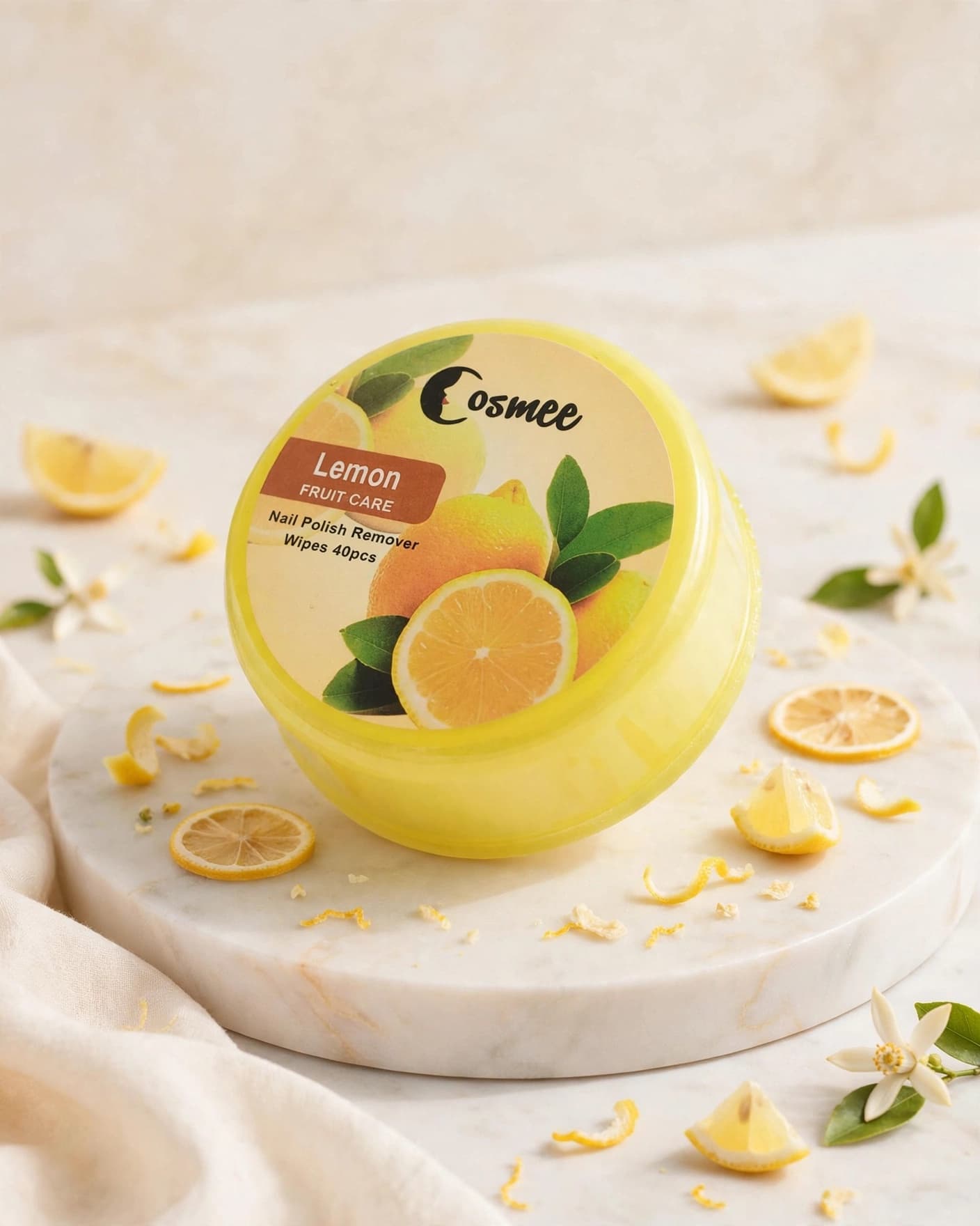 Cosmee Lemon Fruit Care Nail Polish Remover Wipes