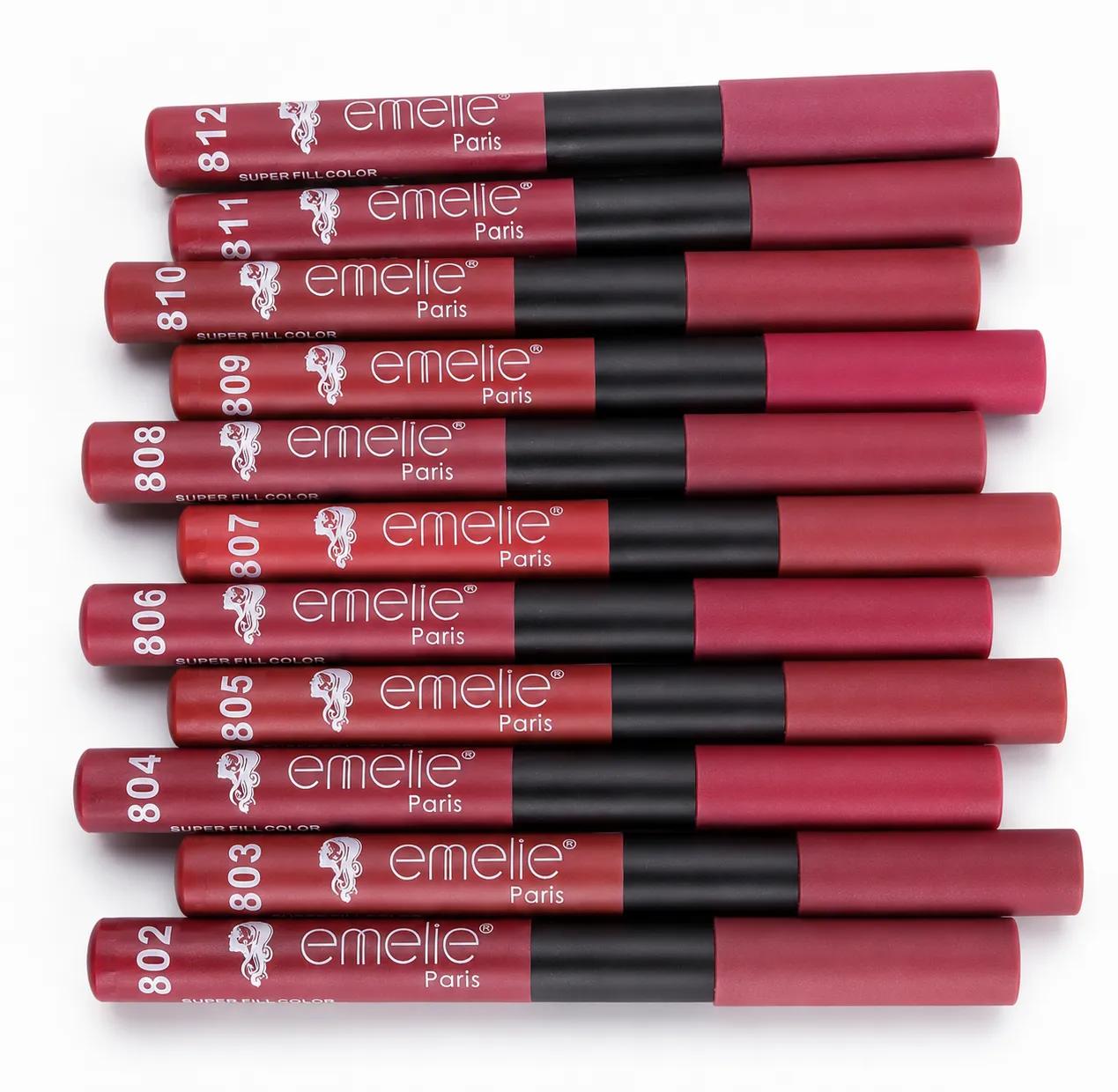 Emelie Paris Matte Lip Crayon Pencil Set