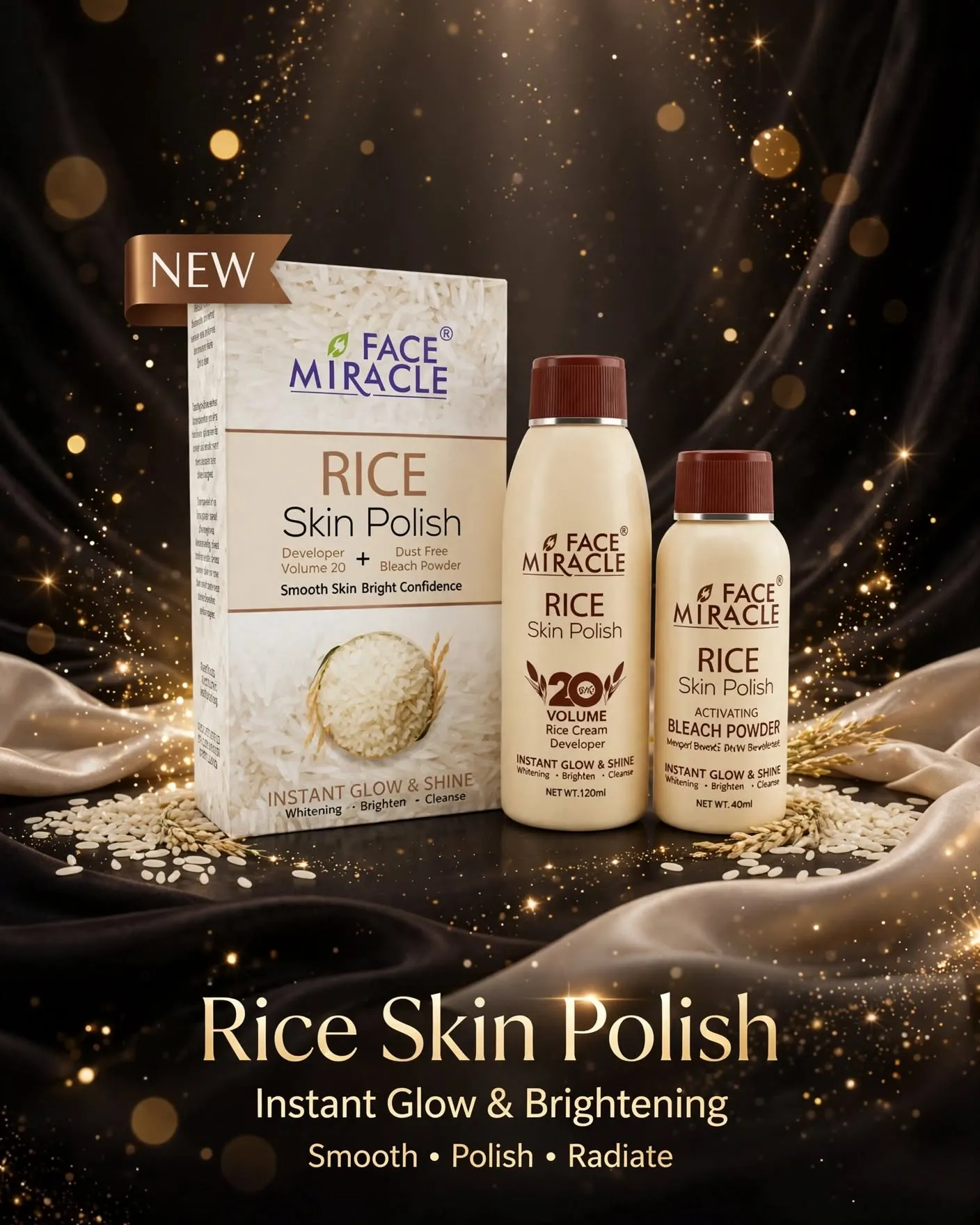 Face Miracle Rice Skin Polish - Instant Glow & Brightening Kit