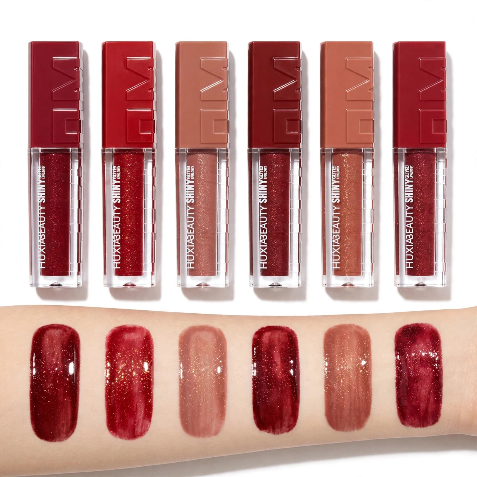 HUXIA BEAUTY Shiny Glitter Lipgloss 6 Pcs Set
