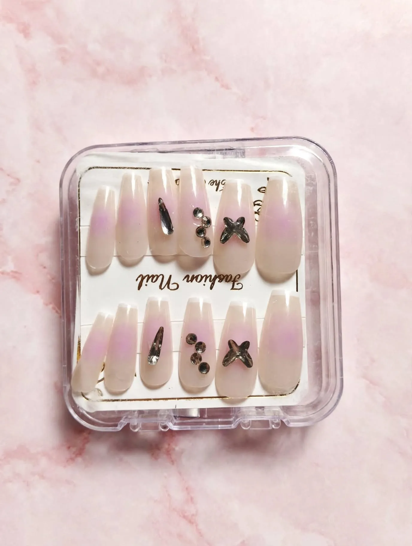 Pink Ombré Bows Press-On Nails