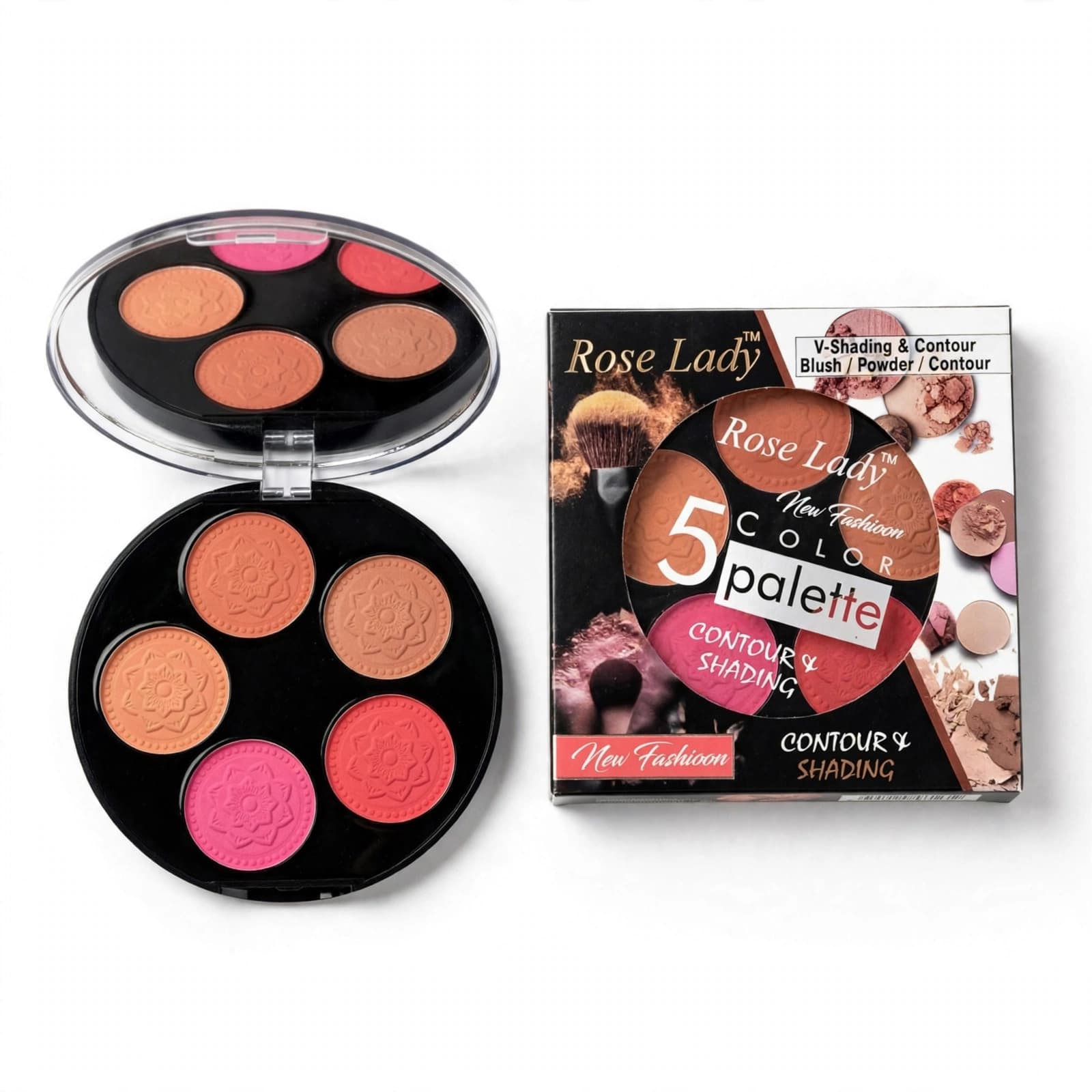 Rose Lady New Fashion 5 Color Palette Contour & Shading