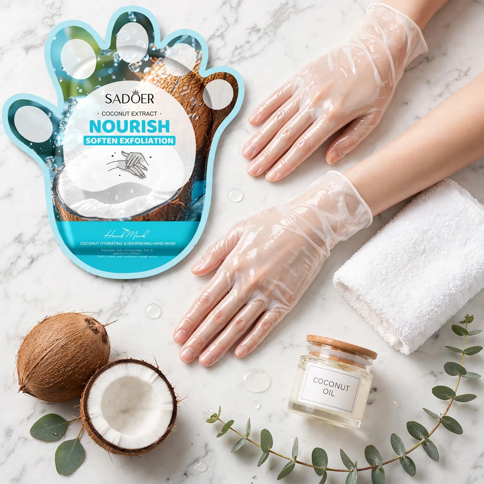 Sadoer Coconut Extract Nourish Hand Mask