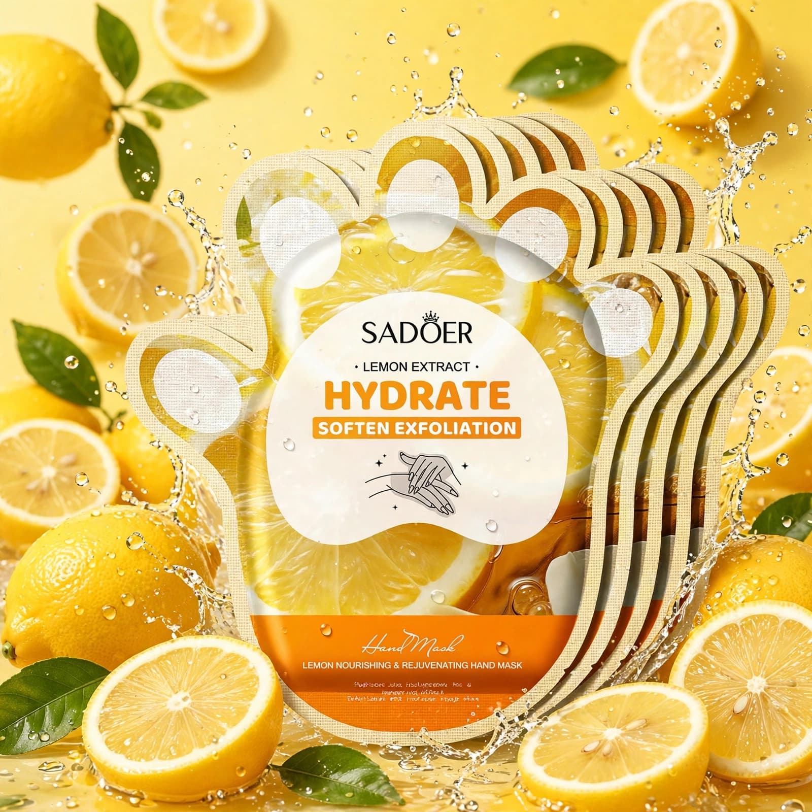 Sadoer Lemon Extract Hydrate Hand Mask