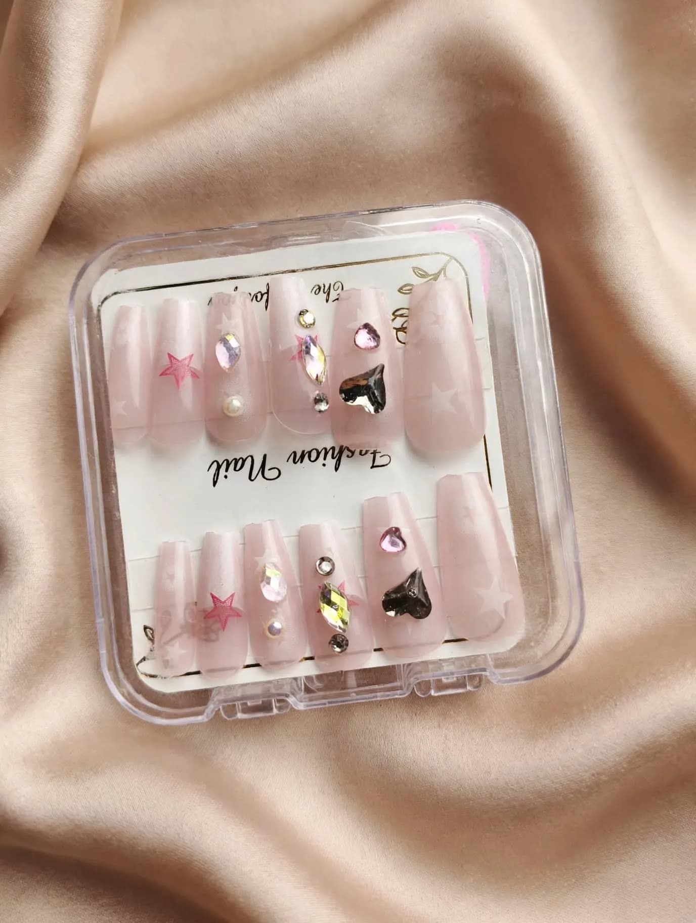 Starry Pink French Press-On Nails