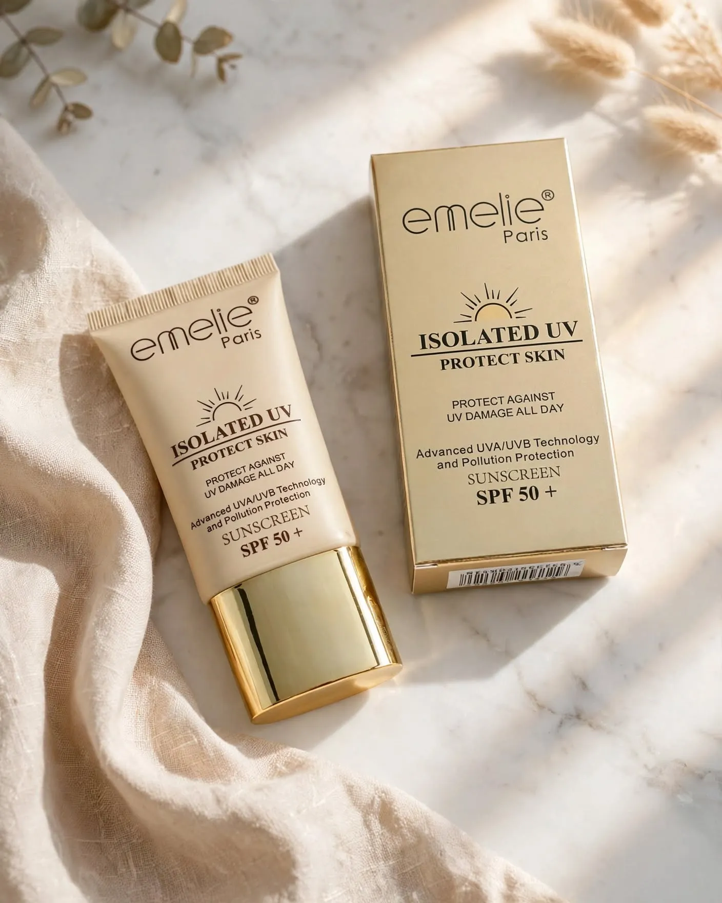 Emelie Paris Isolated UV Protect Skin Sunscreen SPF 50+
