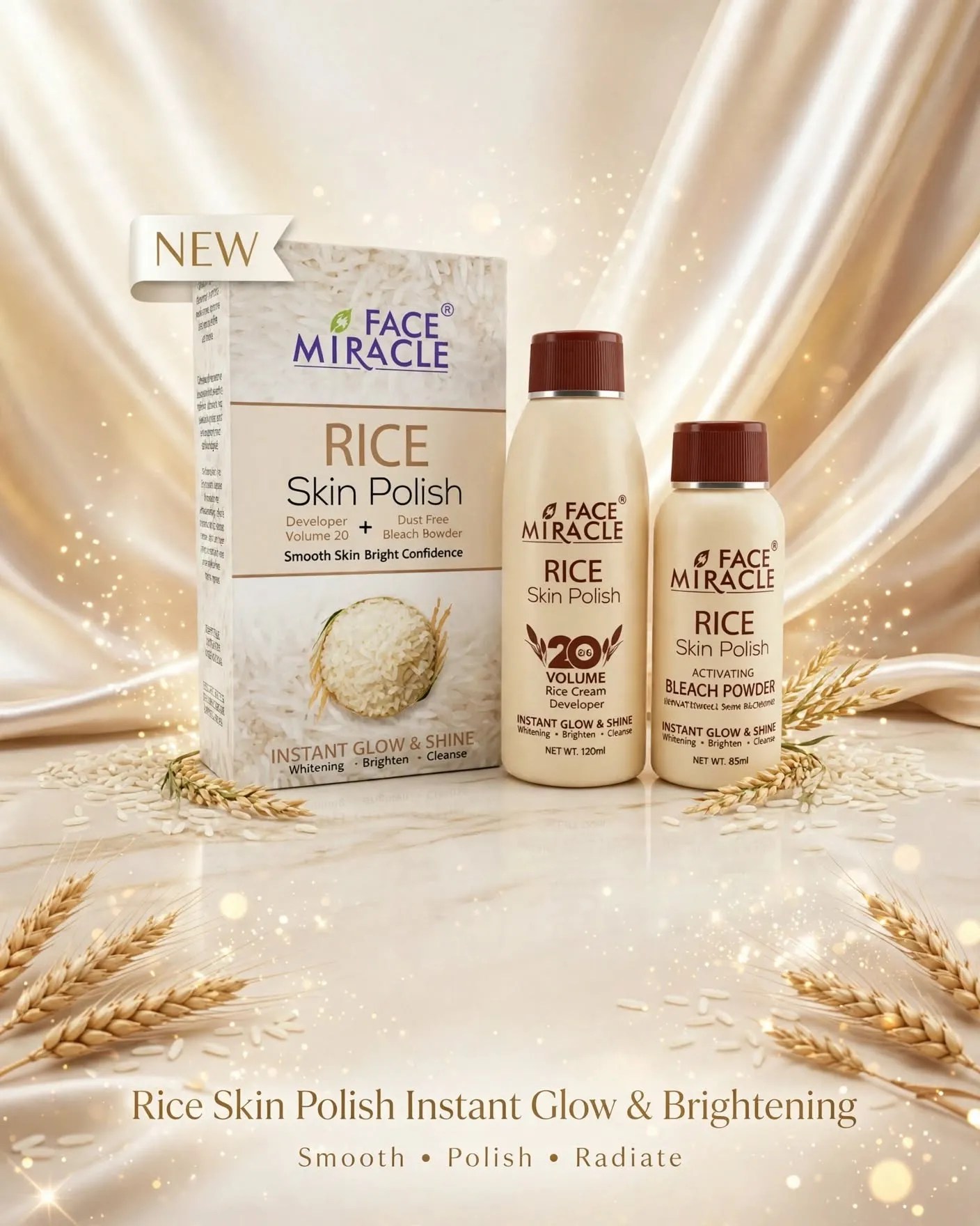Face Miracle Rice Skin Polish - Instant Glow & Brightening Kit