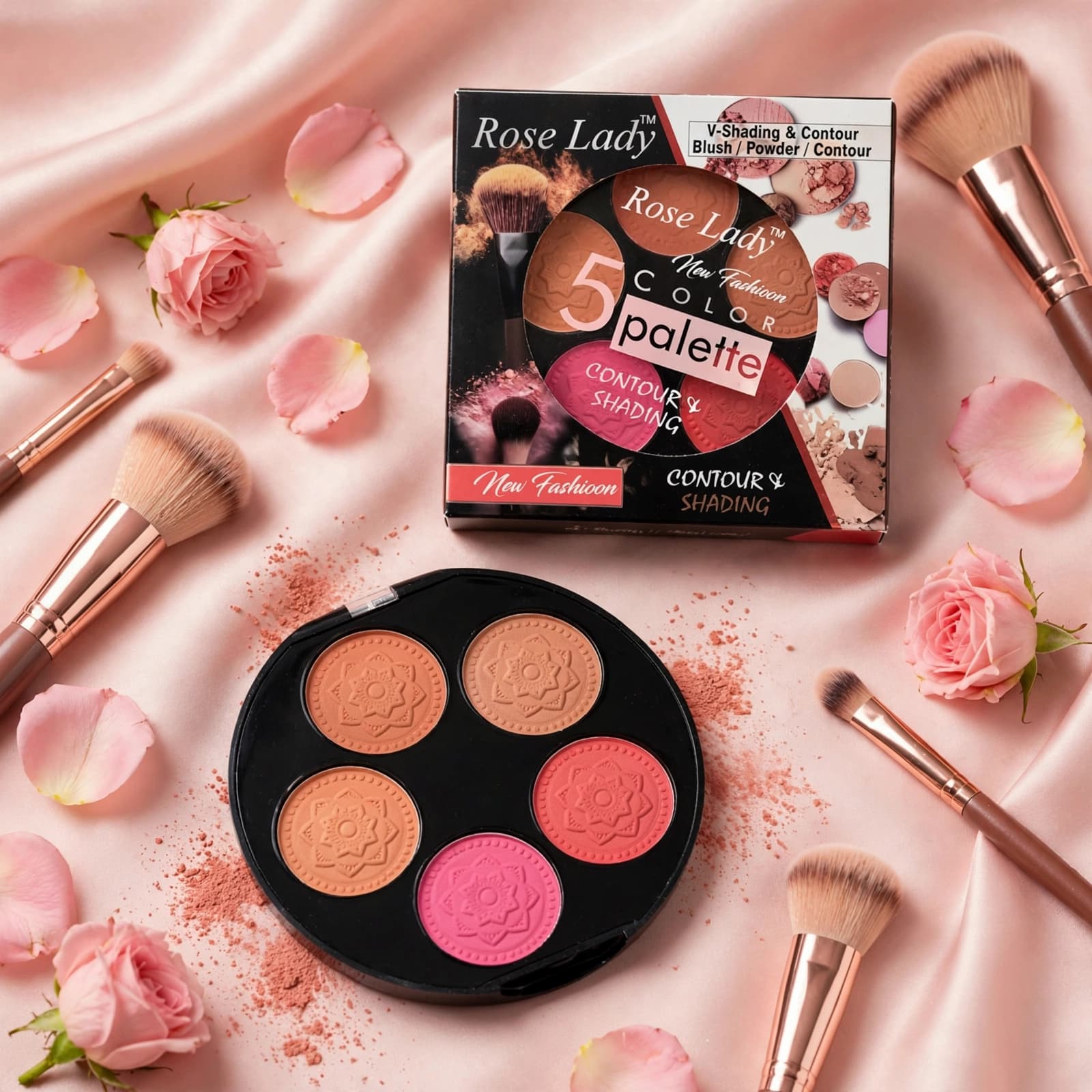 Rose Lady New Fashion 5 Color Palette Contour & Shading