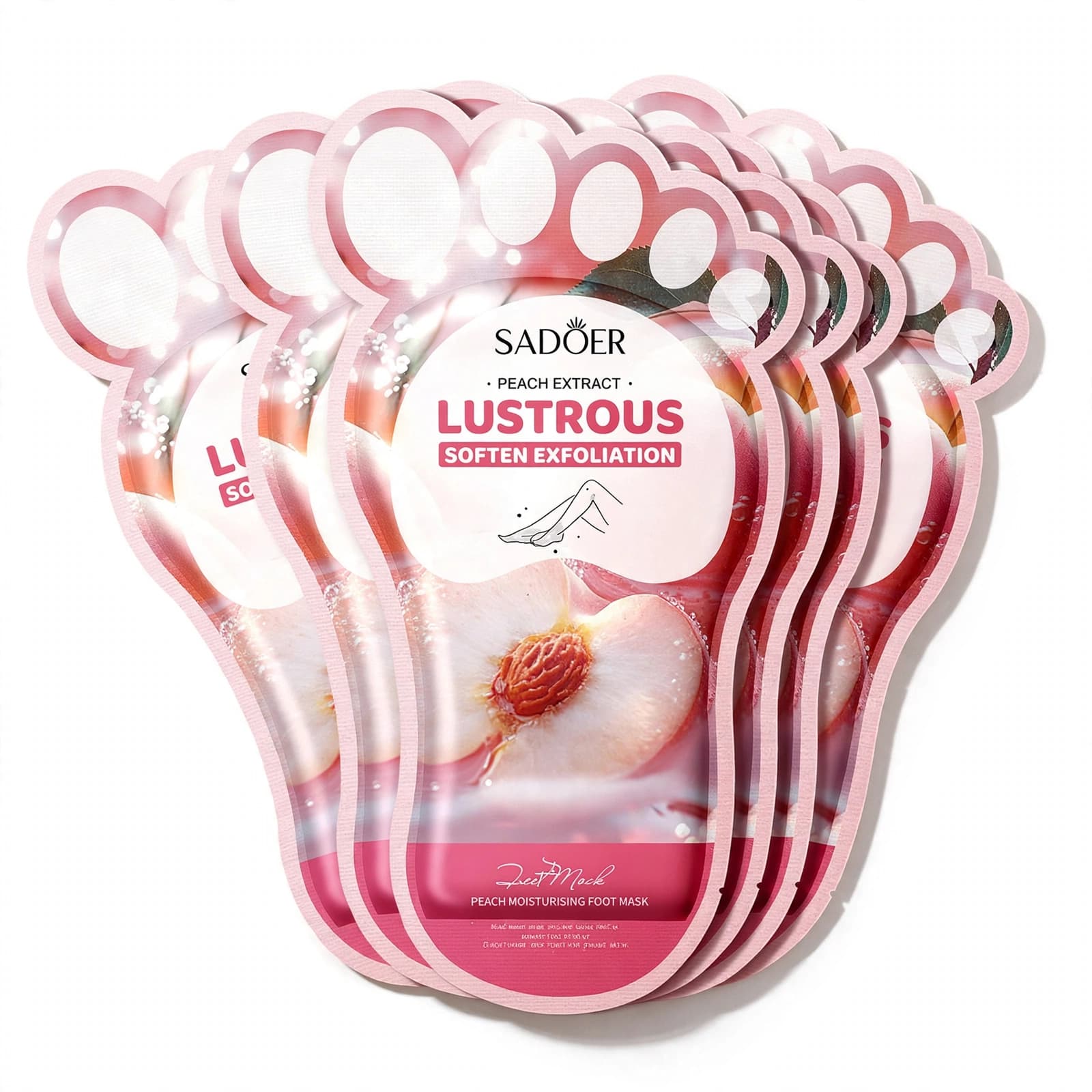 Sadoer Peach Extract Lustrous Soften Exfoliation Foot Mask