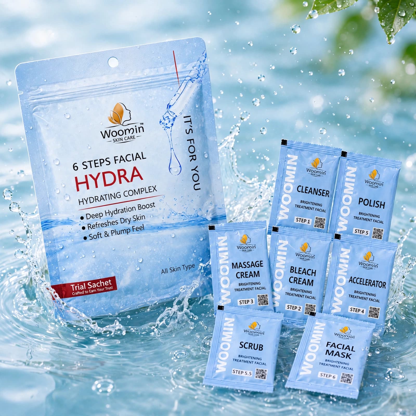 Woomin Hydra 6 Steps Facial Kit Sachet