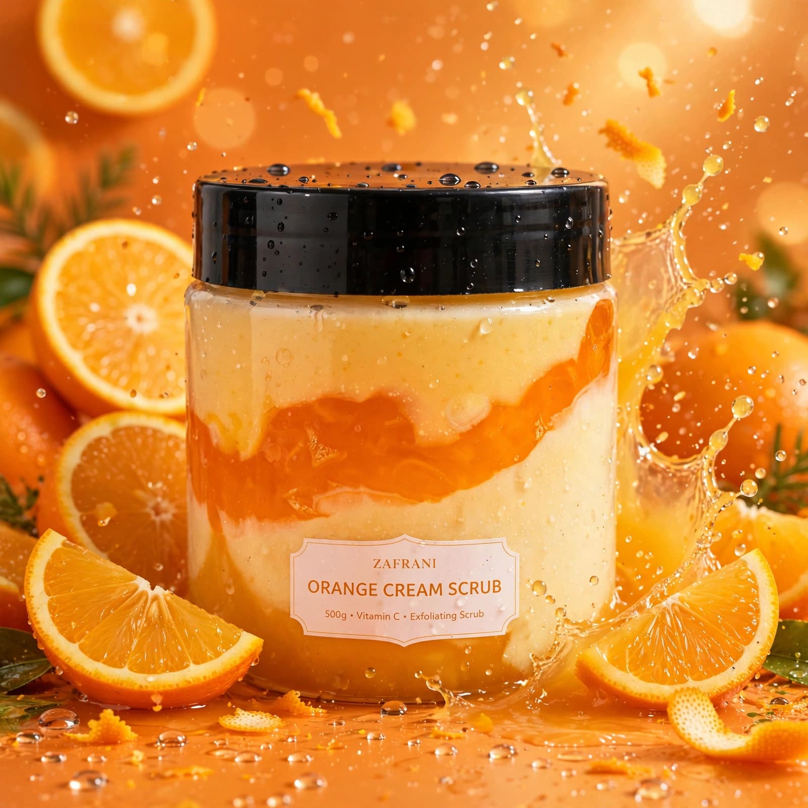 Zafrani Orange and Yellow Cream/Scrub Jar 500 Gram