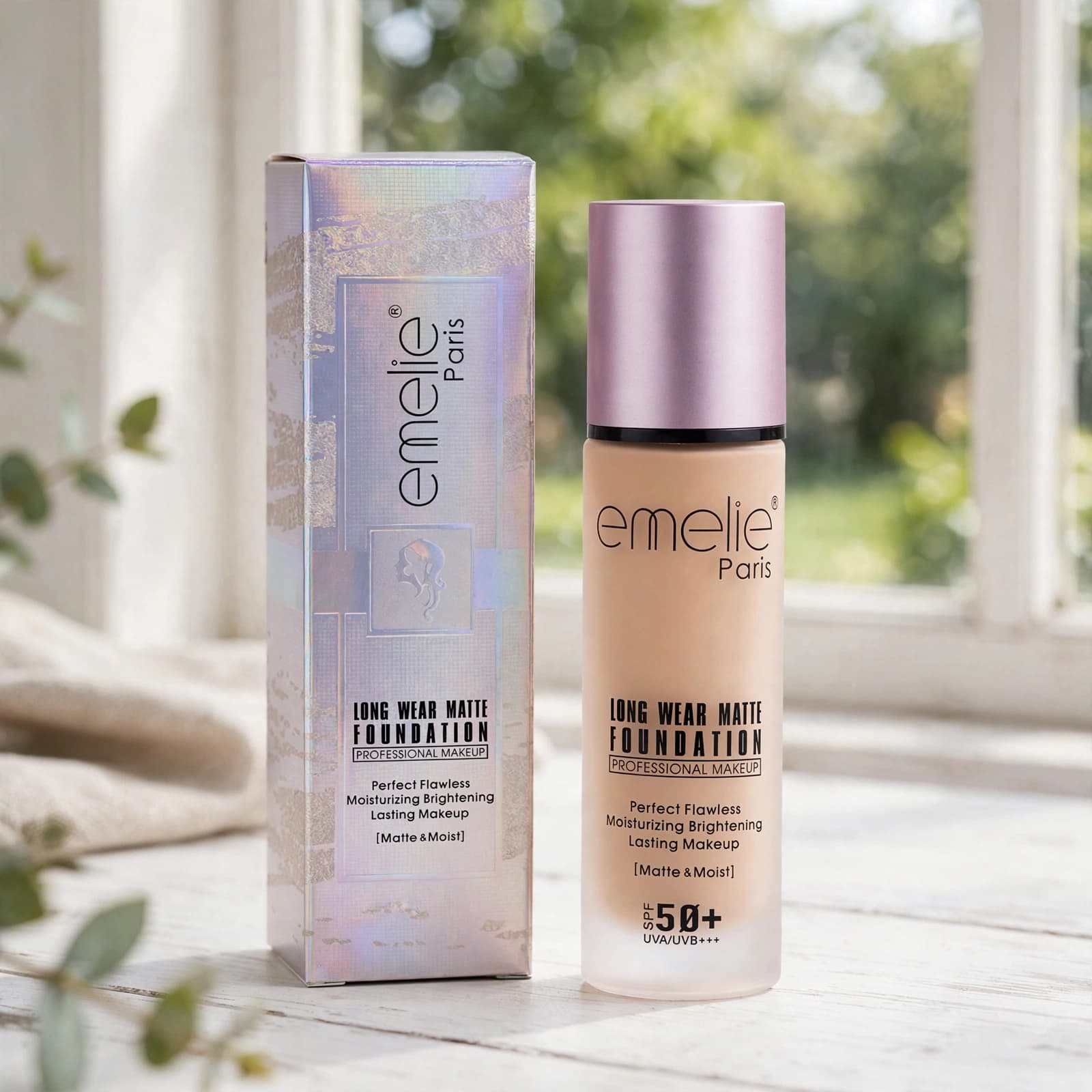 emelie Paris Comfort Matte Advanced Makeup Extreme Wear Foundation SPF 50