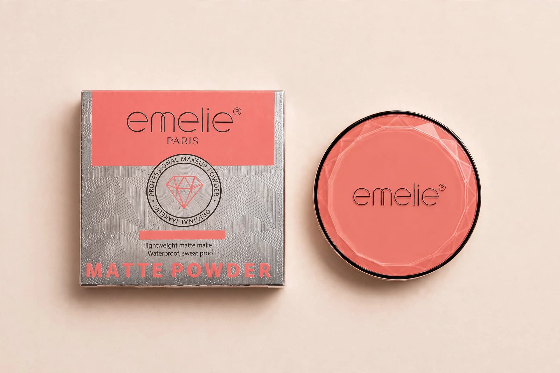 emelie Paris Super Stay Matte Super-Blendable Waterproof Finish Compact Powder
