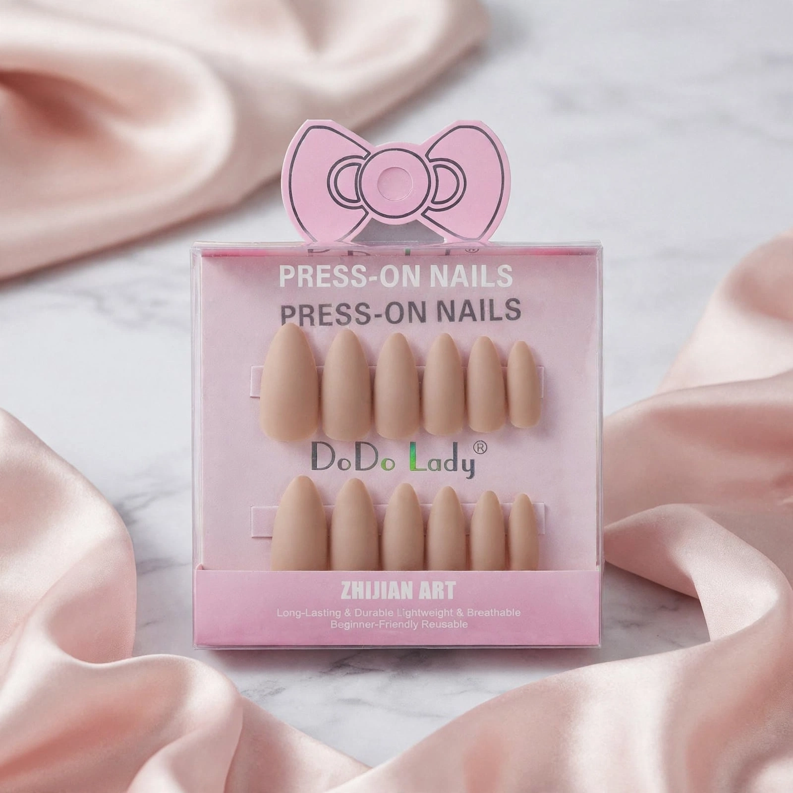 DoDo Lady Matte Light Nude Almond Press-On Nails thumbnail 3