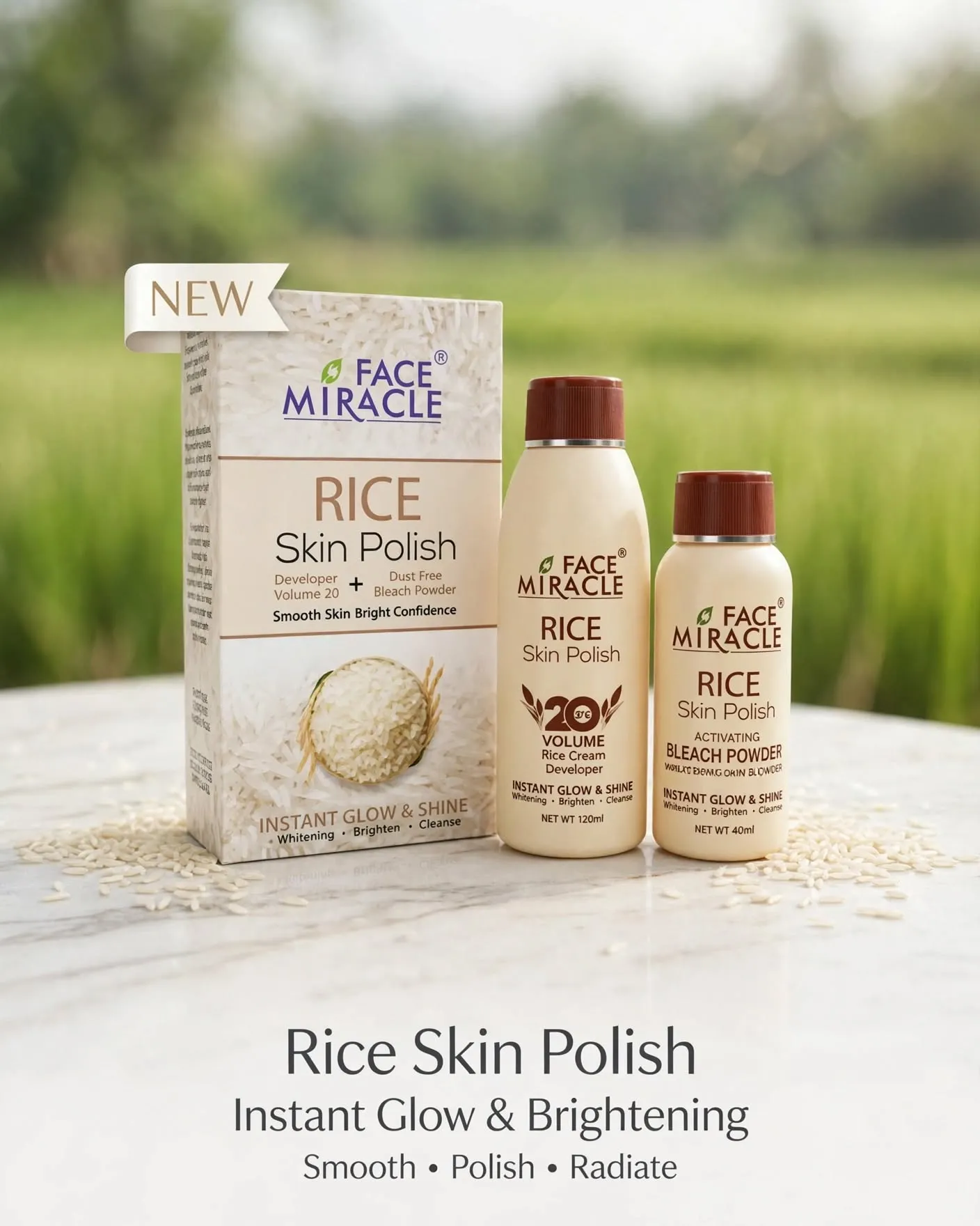 Face Miracle Rice Skin Polish - Instant Glow & Brightening Kit thumbnail 3