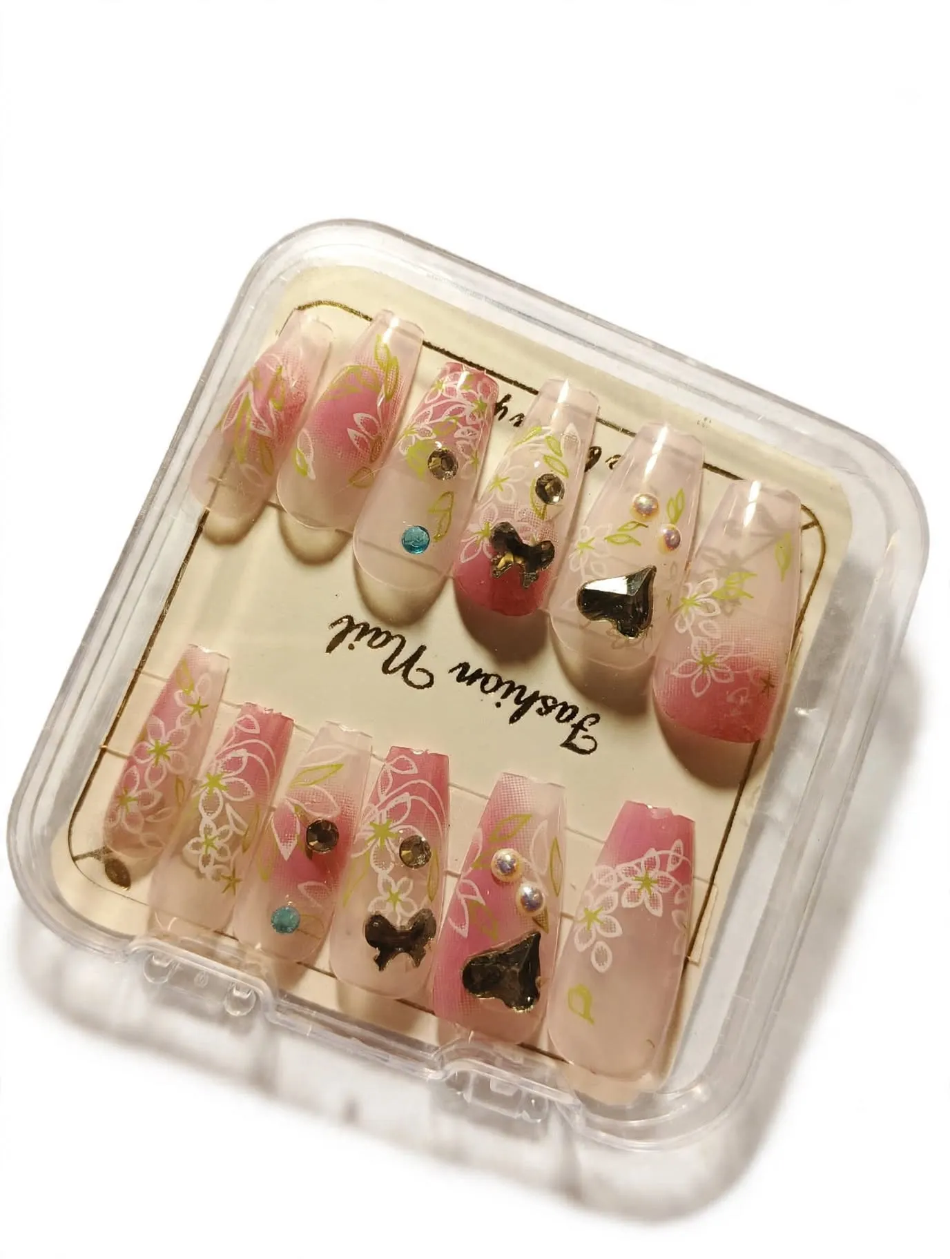 Floral Lace Pink Press-On Nails thumbnail 3
