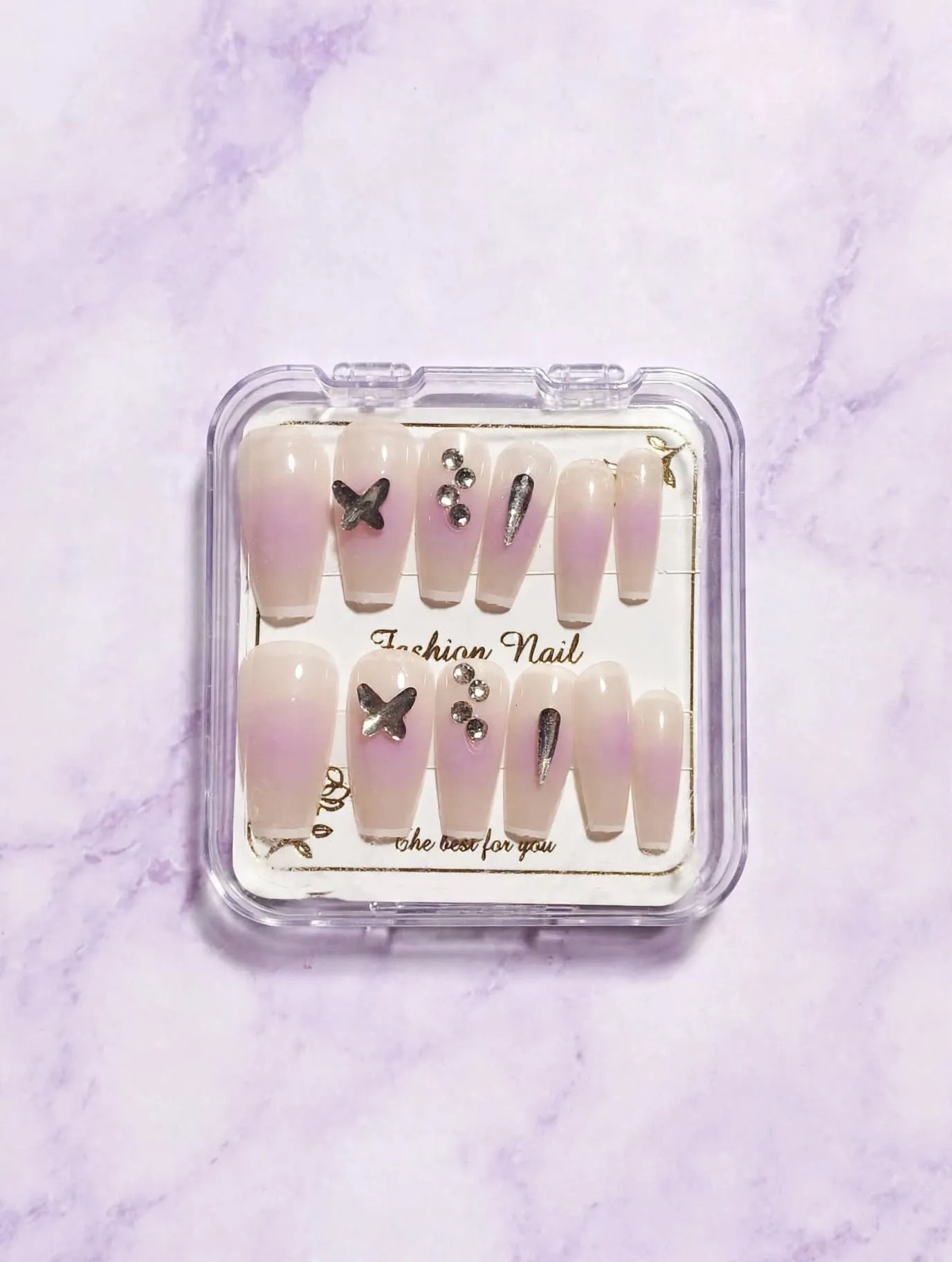 Lavender Butterflies Press-On Nails