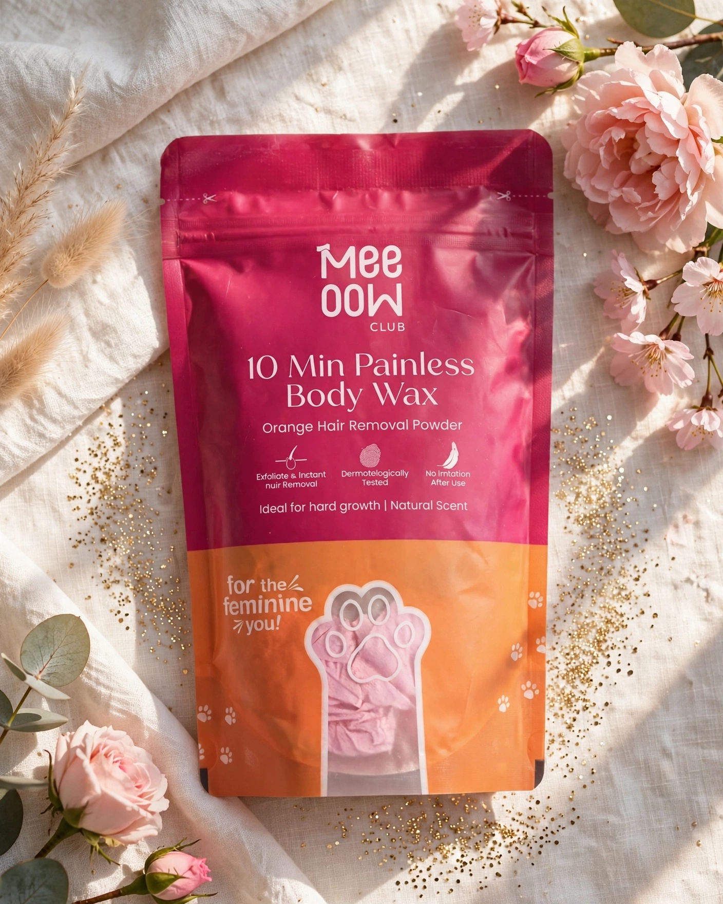 Meow Club 10 Min Painless Body Wax Powder - Orange thumbnail 3