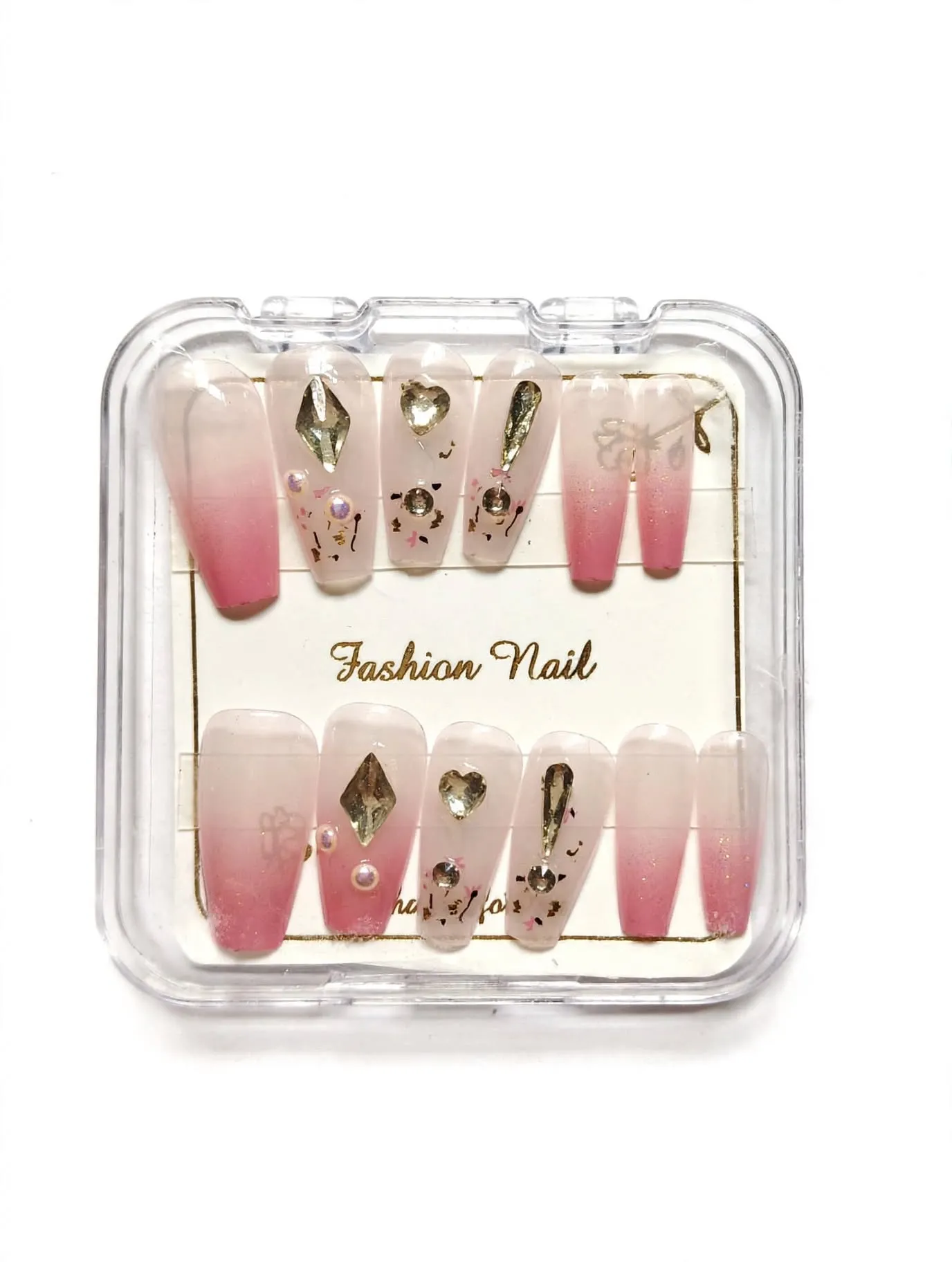 Pink Ombré Gems Press-On Nails thumbnail 3