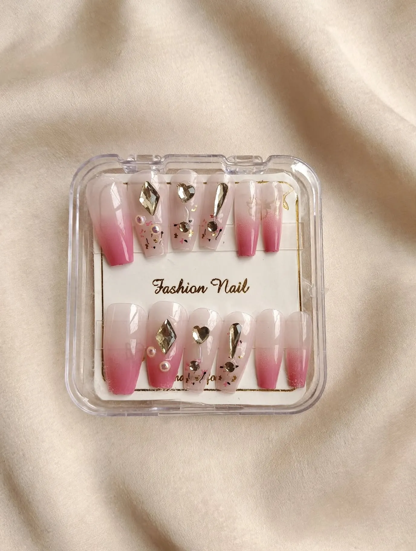 Pink Ombré Gems Press-On Nails thumbnail 2