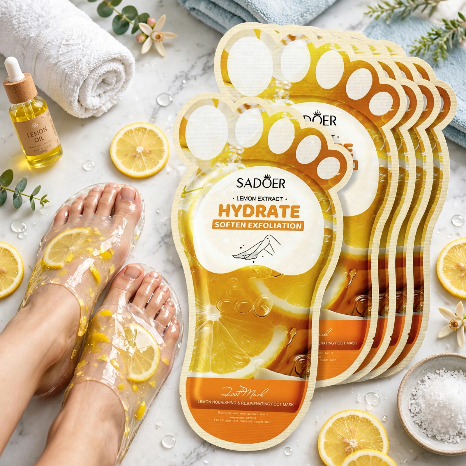 Sadoer Lemon Extract Hydrate Foot Mask thumbnail 3