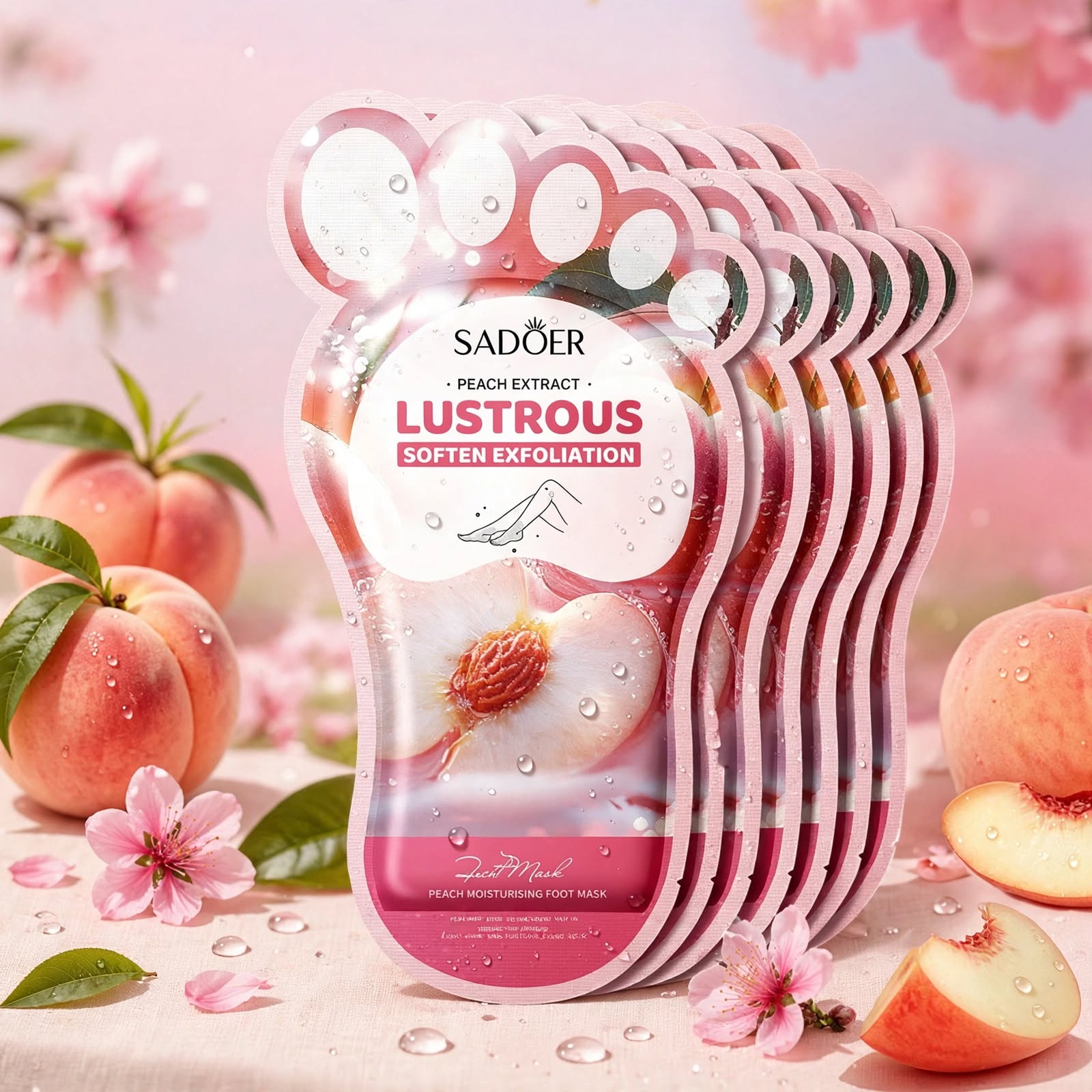 Sadoer Peach Extract Lustrous Soften Exfoliation Foot Mask thumbnail 3