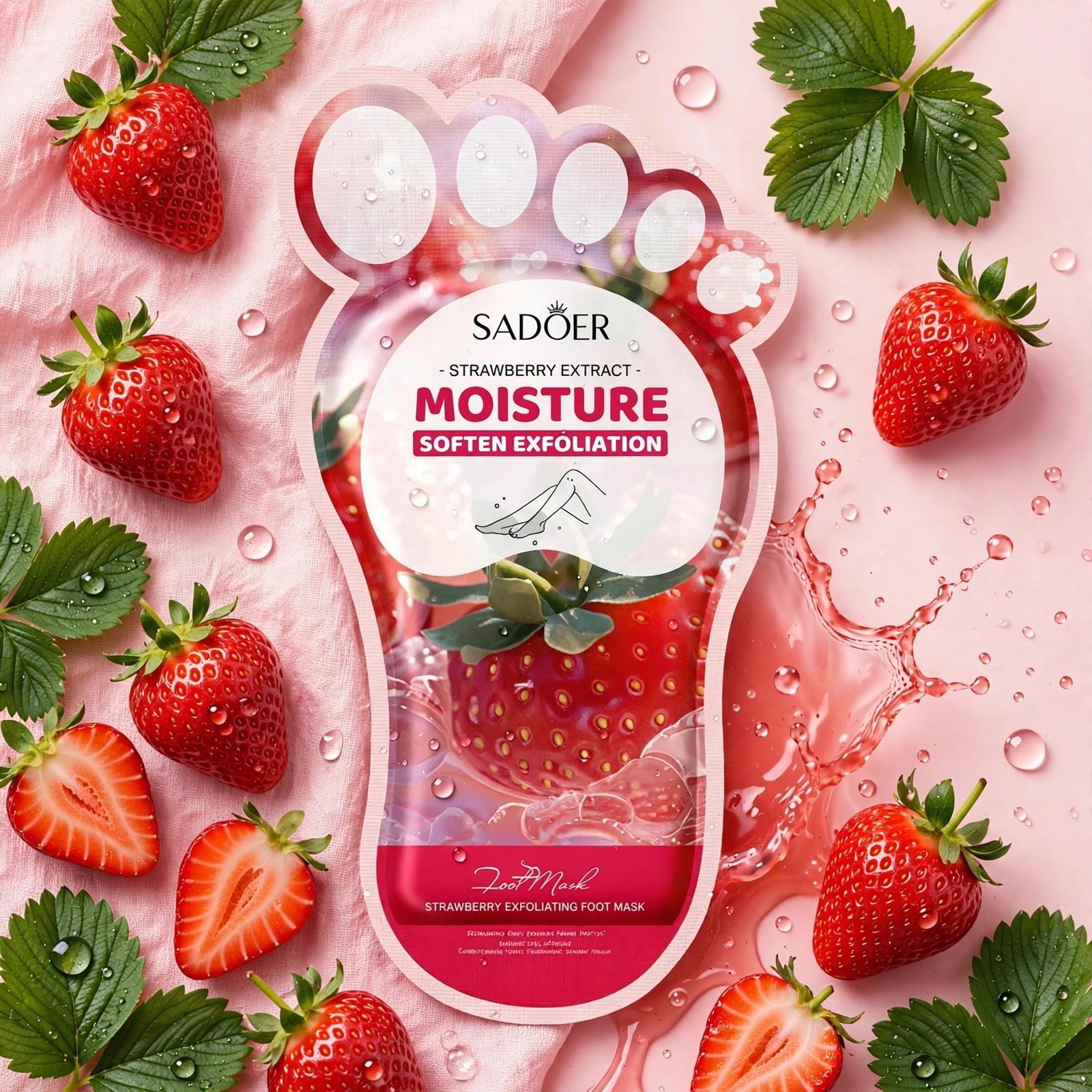 Sadoer Strawberry Extract Moisture Soften Exfoliation Foot Mask thumbnail 2