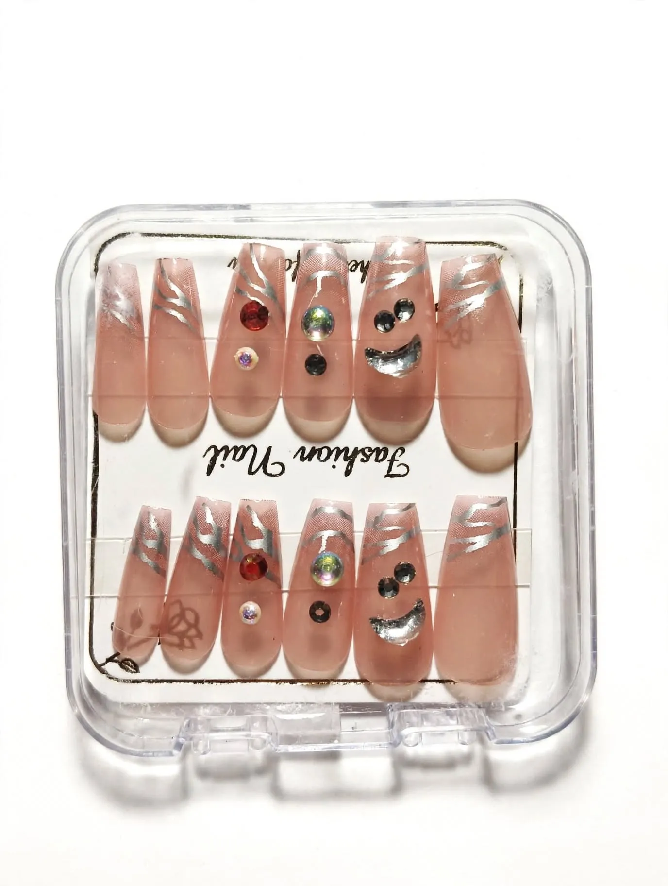 Silver Swirl Gems Press-On Nails thumbnail 3