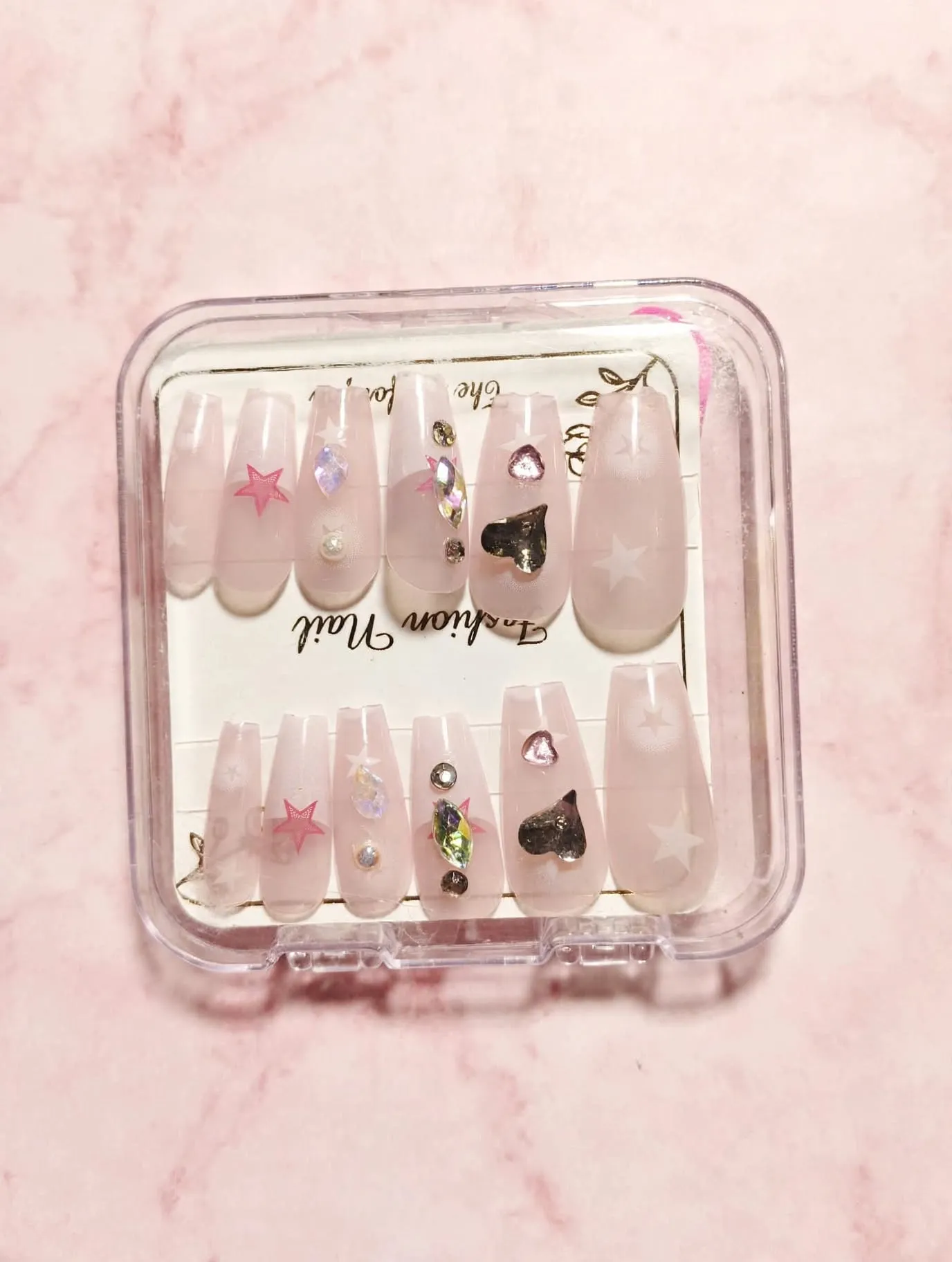 Starry Pink French Press-On Nails