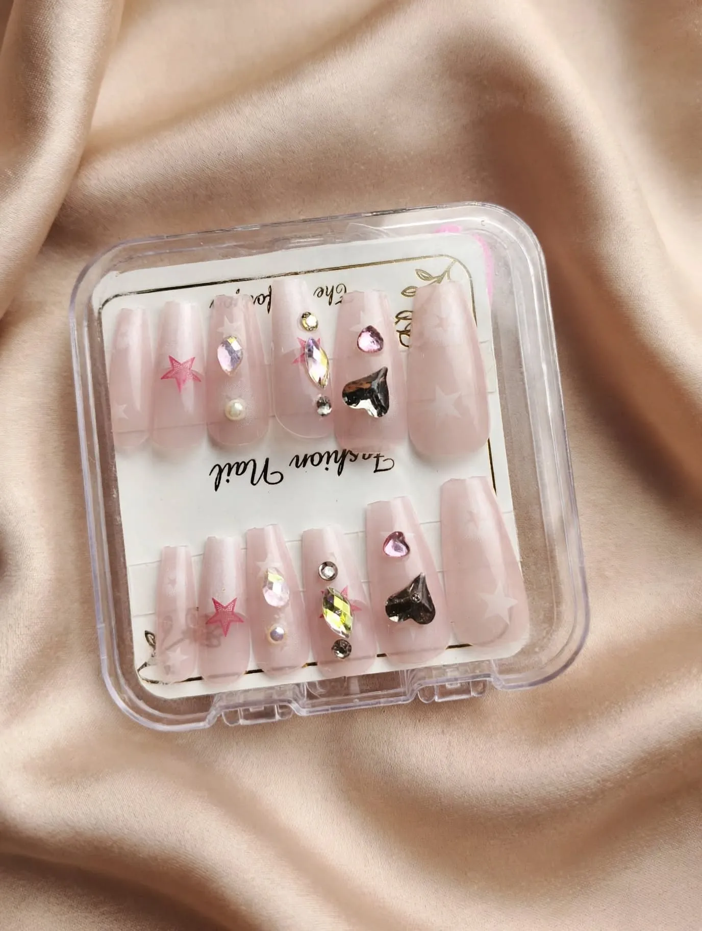 Starry Pink French Press-On Nails thumbnail 2