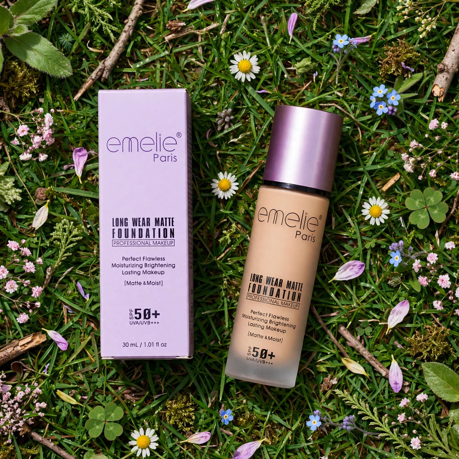 emelie Paris Comfort Matte Advanced Makeup Extreme Wear Foundation SPF 50 thumbnail 3