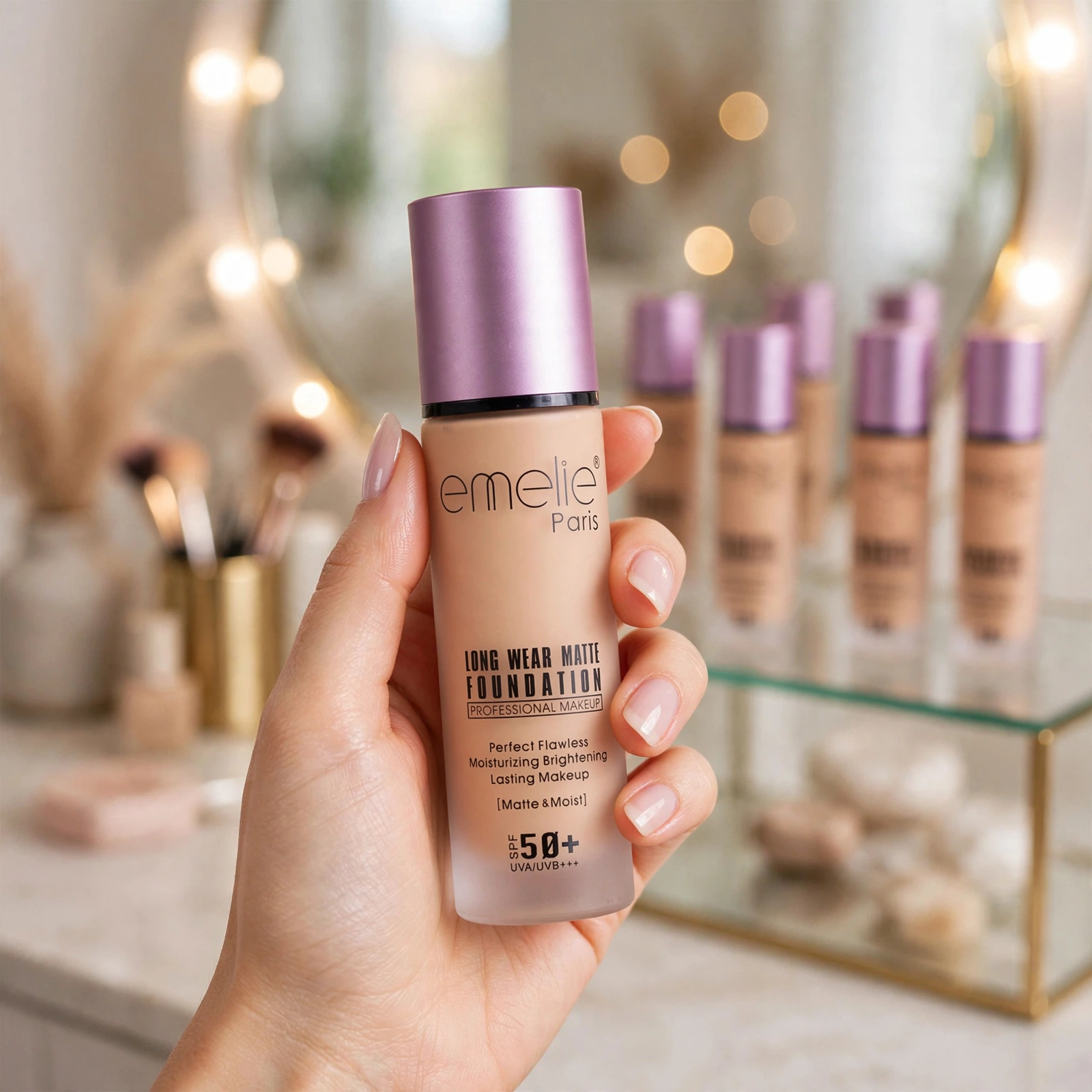 emelie Paris Comfort Matte Advanced Makeup Extreme Wear Foundation SPF 50 thumbnail 2