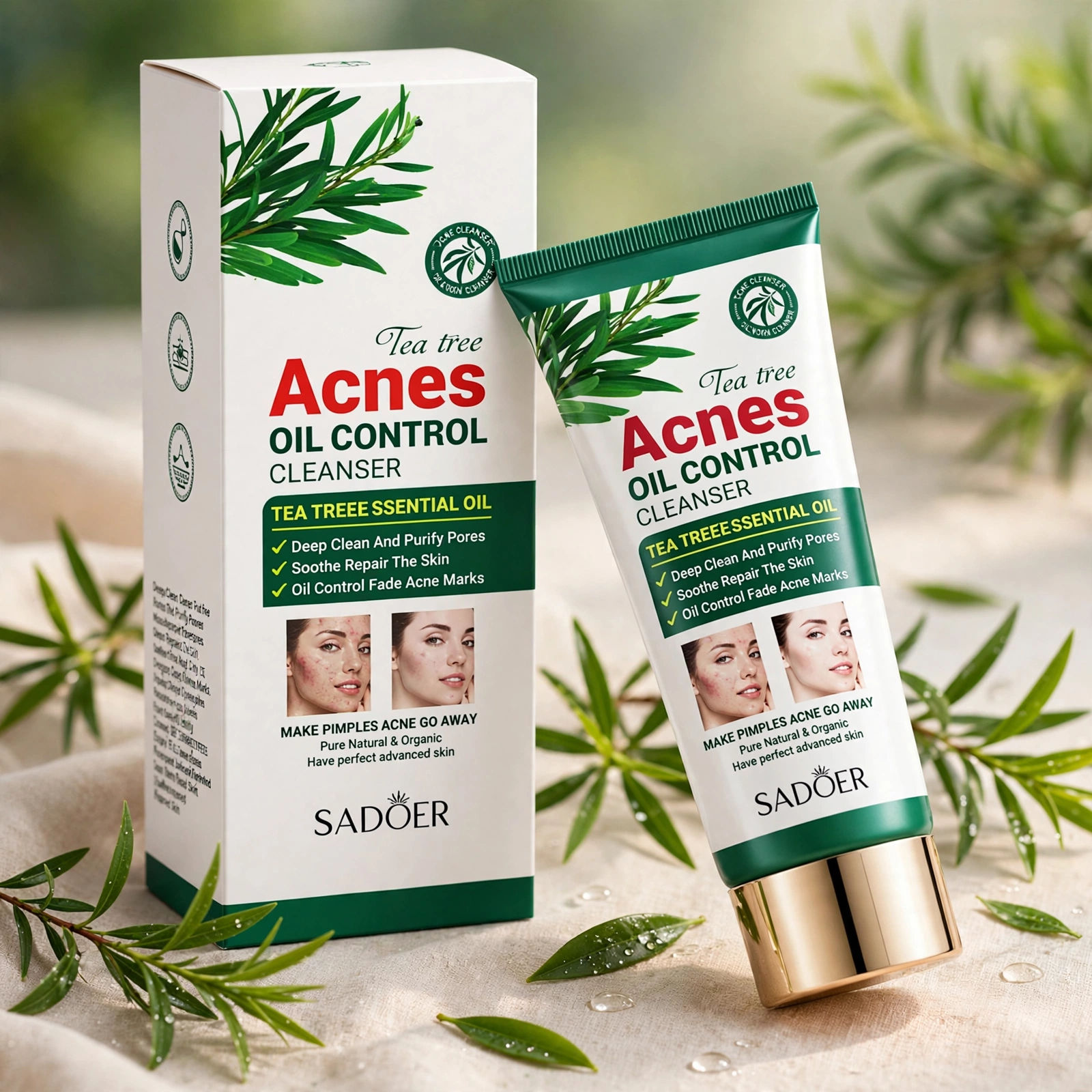 Sadoer Tea Tree Acne Oil Control Facial Cleanser thumbnail 3